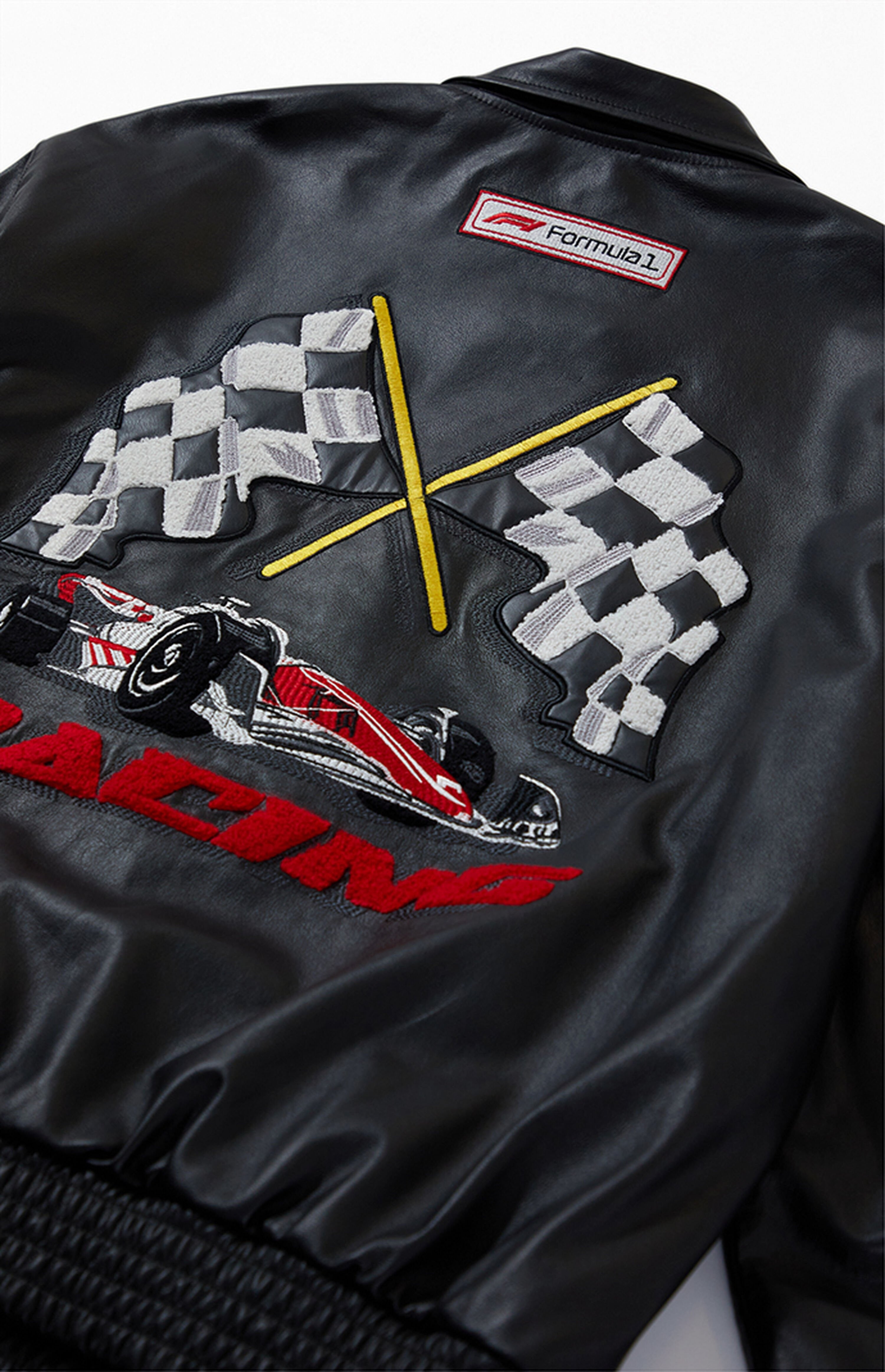 JeffHamiltonxFormula1BlackLeatherRacingJacket