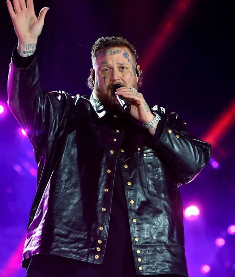 Jelly Roll New Year’s Eve Live Black Leather Jacket