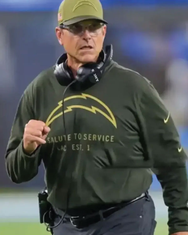 Jim Harbaugh Chargers 2025 Salute to Service Hoodie T-Shirt