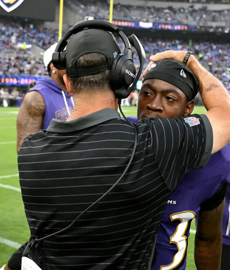 John Harbaugh NFL Preseason 2025 Black Polo Shirt