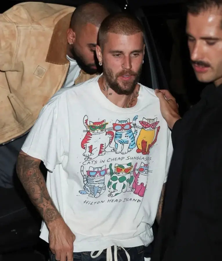 Justin Bieber Cats in Cheap Sunglasses T-Shirt