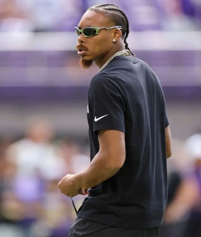 Justin Jefferson Preseason 2025 Black Vikings T-shirt