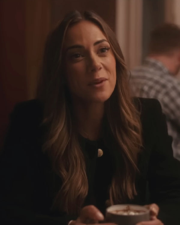 Karen Kingsbury’s the Christmas Ring 2025 Jana Kramer Black Long Coat