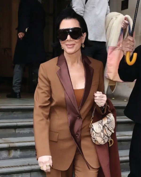Kris Jenner Corinthia Hotel 2025 Brown Blazer