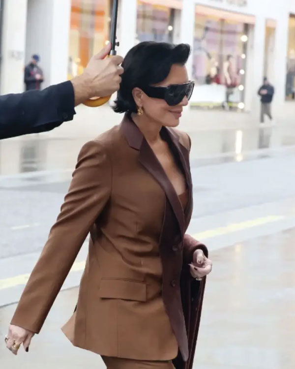 Kris Jenner Corinthia Hotel 2025 Brown Blazer