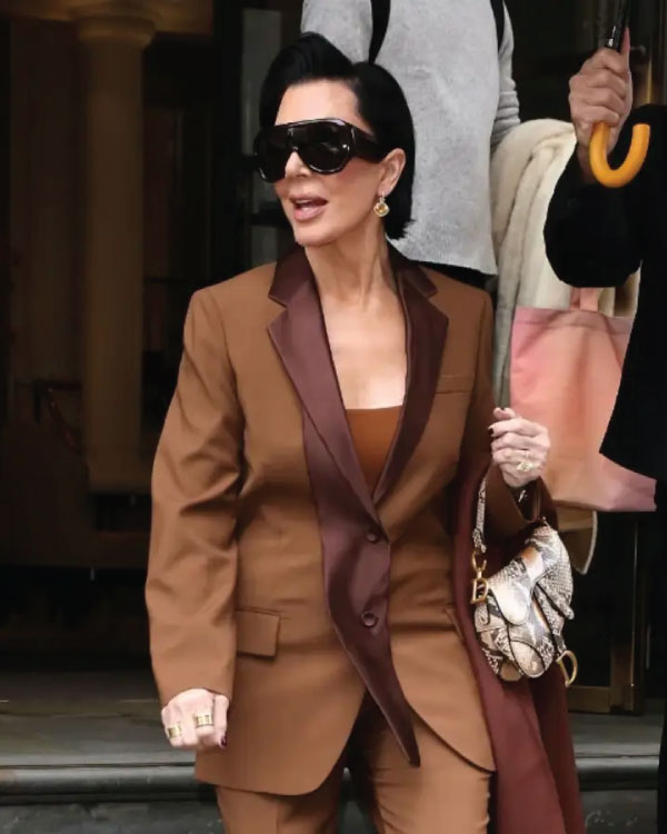 Kris Jenner Corinthia Hotel 2025 Brown Blazer