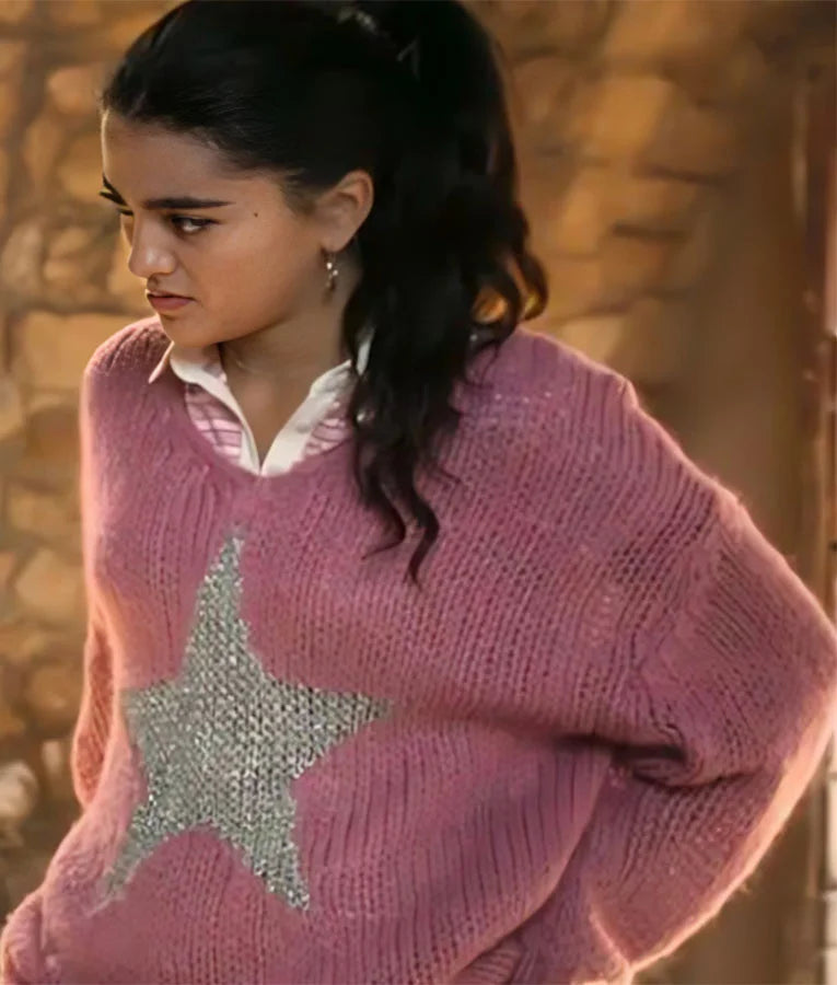 La Dolce Villa 2025 Maia Reficco Pink Silver Star Sweater