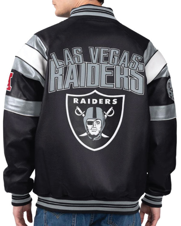Las Vegas Raiders G-III Faux Varsity Leather Jacket