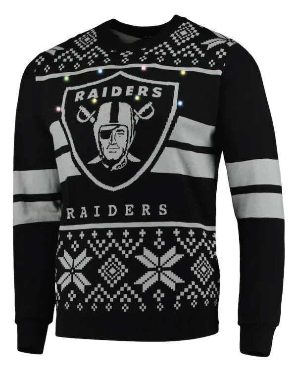 Las Vegas Raiders Light Up Ugly Sweatshirt