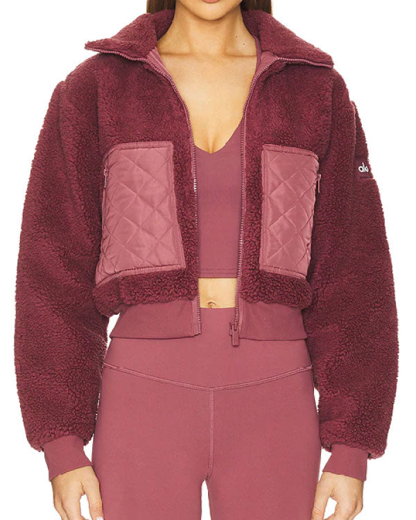 Law and Order Organized Crime S05 Burgundy Sherpa Jacket