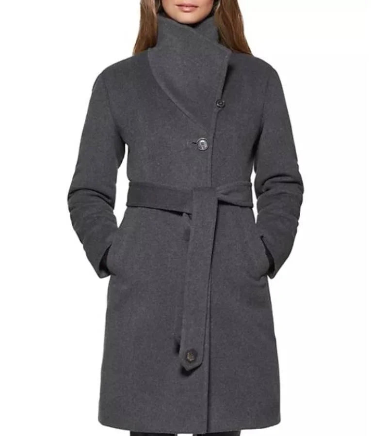 Law and Order SVU S26 Aimé Donna Kelly Grey Belted Coat