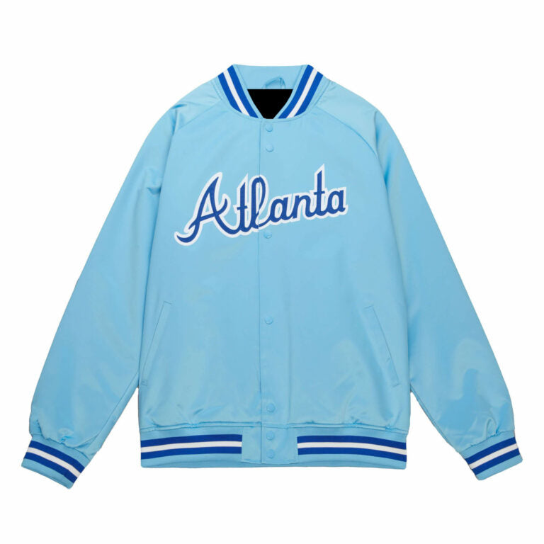 Light Blue MLB Atlanta Braves Team Satin Jacket