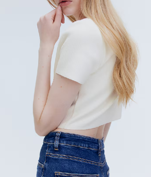 Bold and the Beautiful 2025 Lisa Yamada White Crop Cardigan