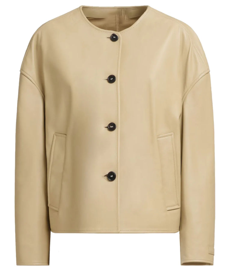 Loot S03 Molly Novak Collarless Black Buttons Jacket