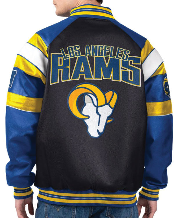 Los Angeles Rams G-III Faux Varsity Leather Jacket