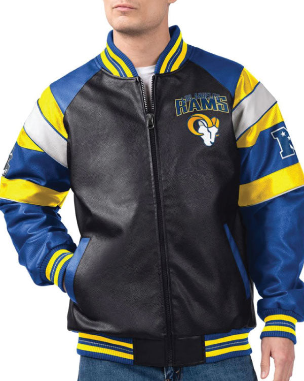 Los Angeles Rams G-III Faux Varsity Leather Jacket