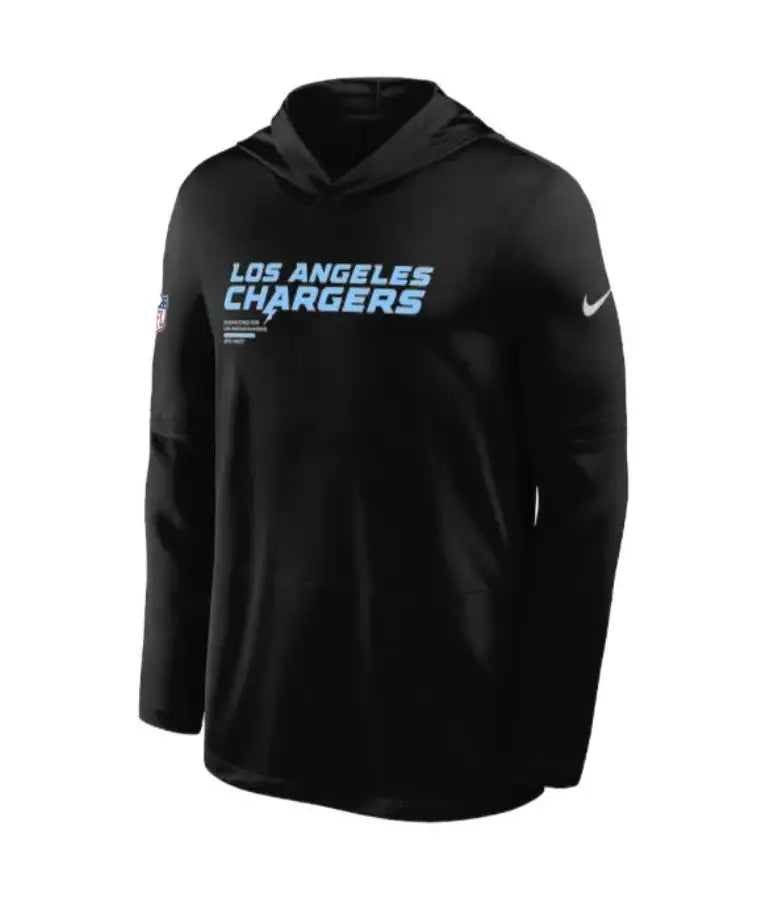 Los Angeles Chargers Black Sideline Performance Hoodie
