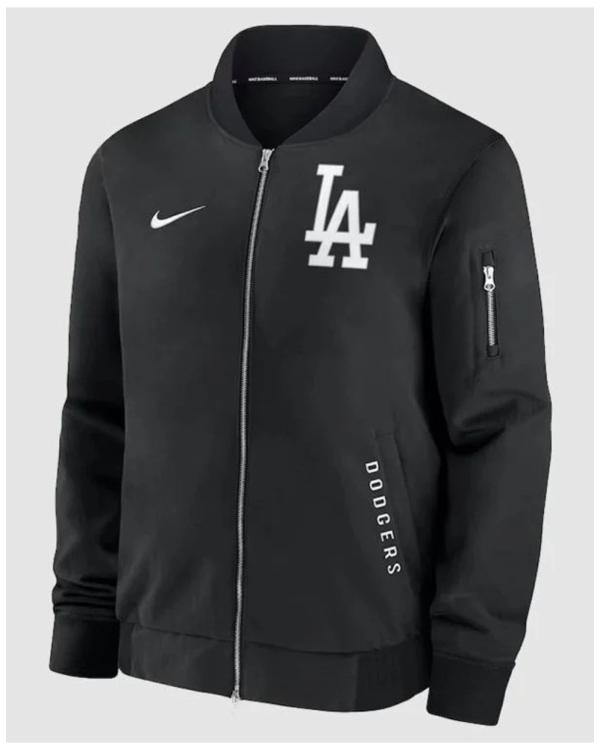 Los Angeles Dodgers Black Dugout Bomber Jacket