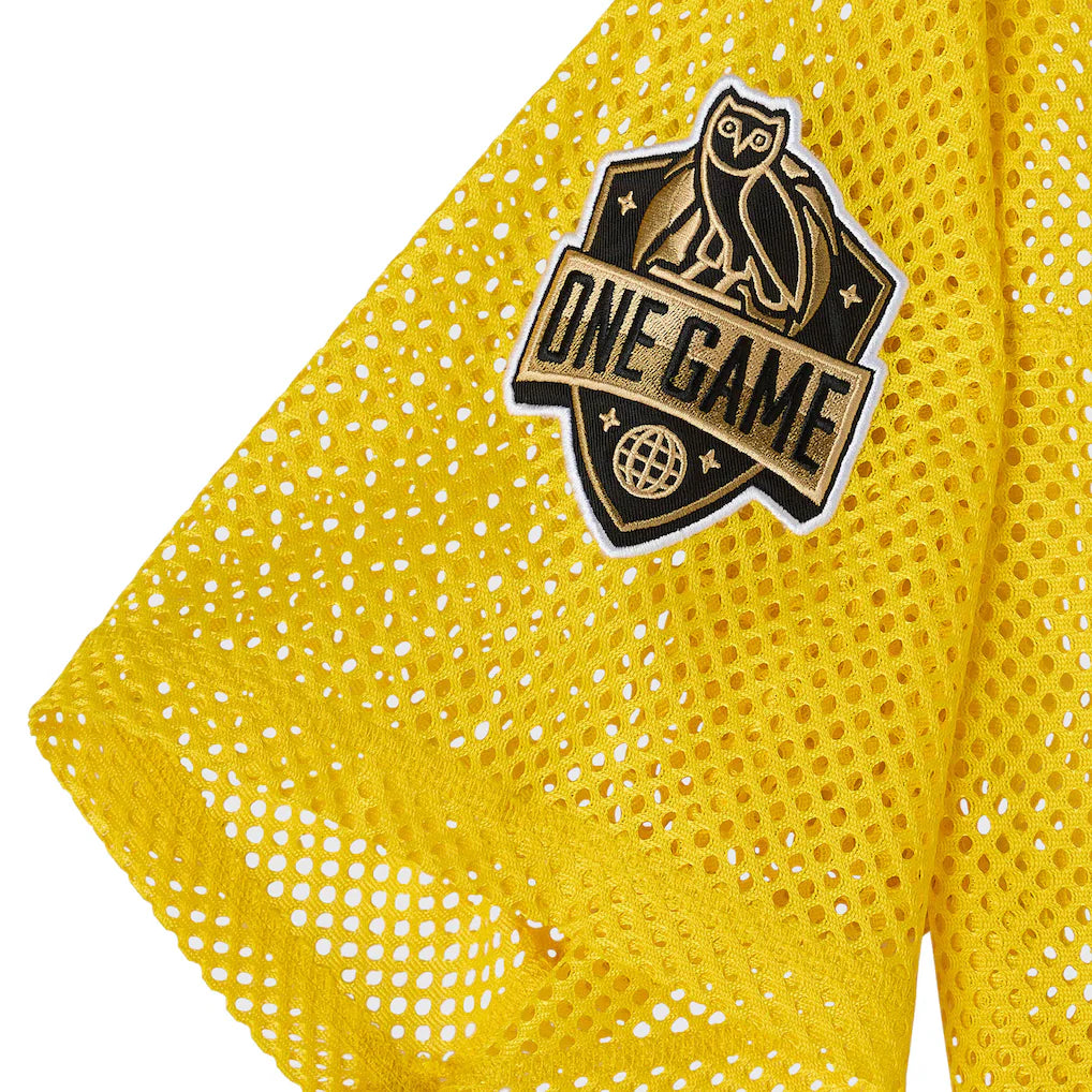 Los Angeles Lakers OVO x NBA Mesh Football Fashion Gold Jersey