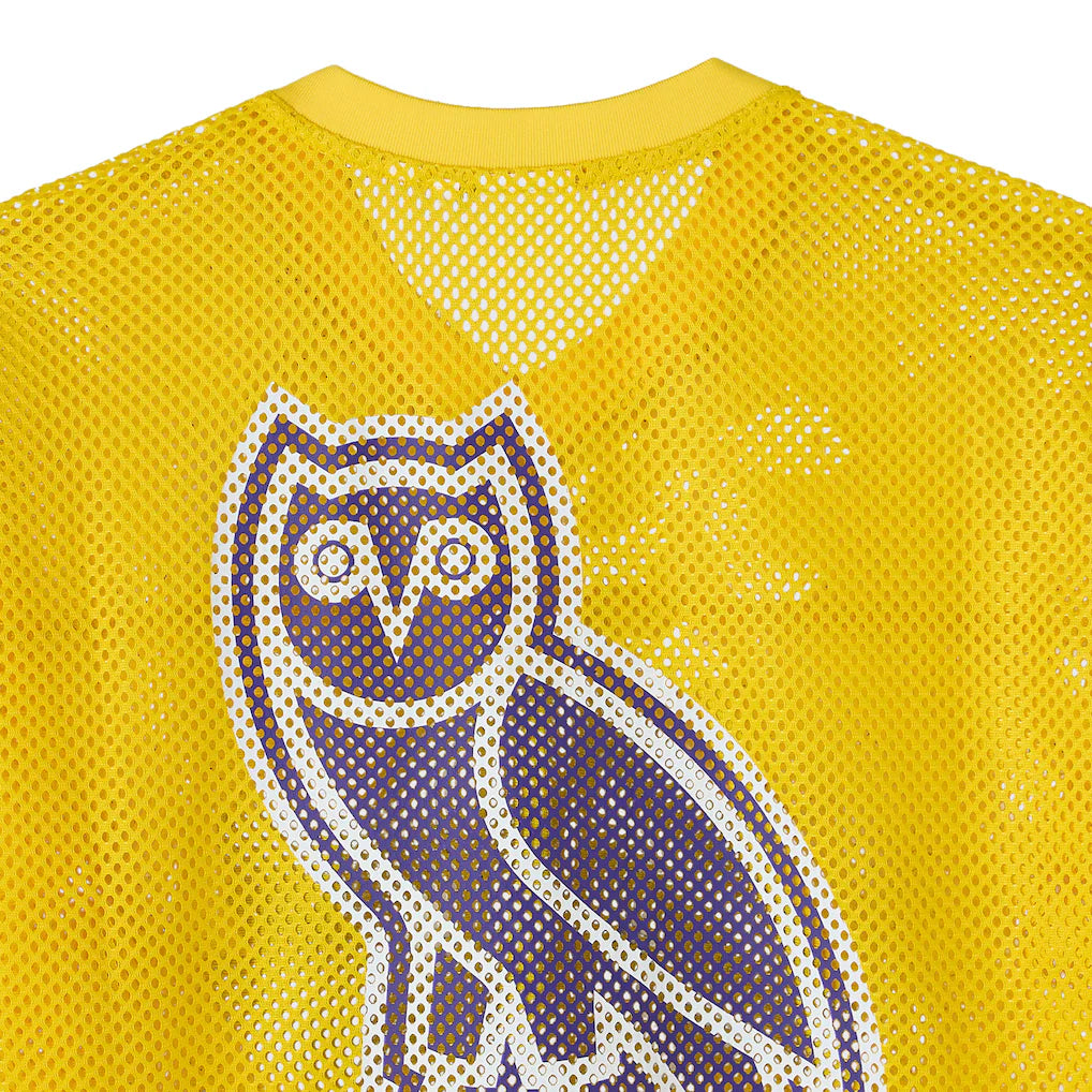 Los Angeles Lakers OVO x NBA Mesh Football Fashion Gold Jersey