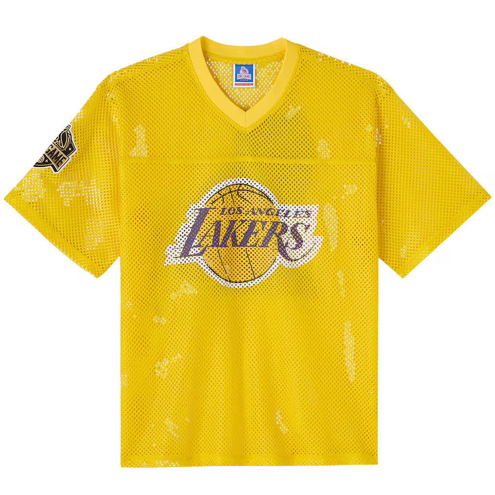 Los Angeles Lakers OVO x NBA Mesh Football Fashion Gold Jersey