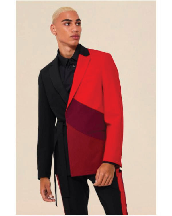 Love Island USA S07 Taylor Williams Red Patchwork Blazer