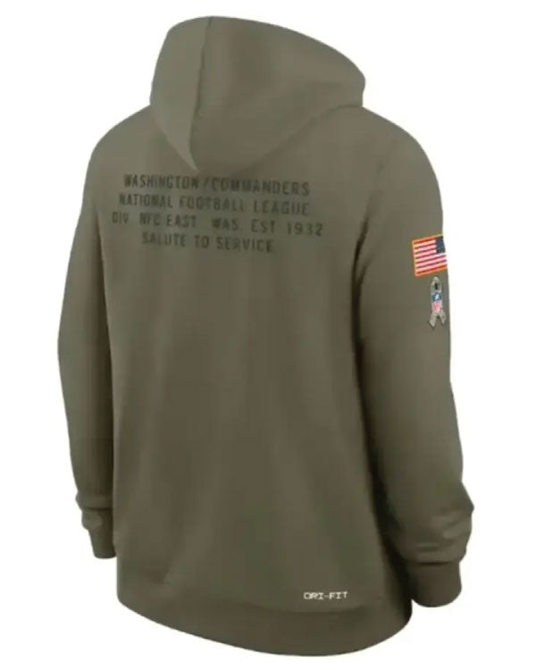 Luke McCaffrey Commanders 2025 Salute to Service Hoodie