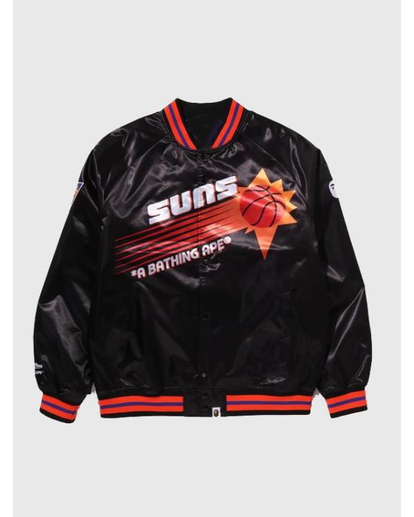 M&N NBA Phoenix Suns Black Satin Jacket