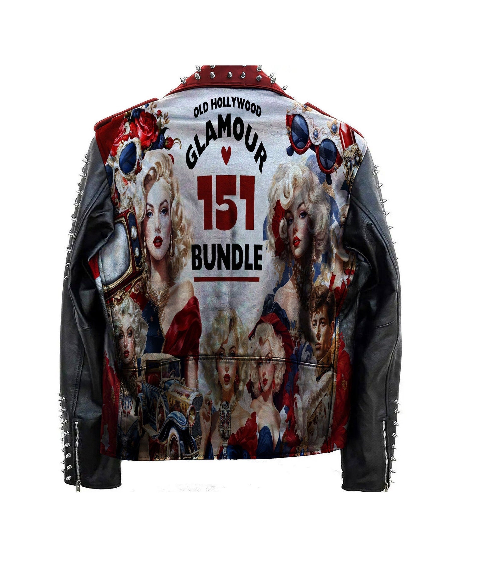 MarilynMonroeOldHollywoodPunkStyleSpikesStudsLeatherJackets