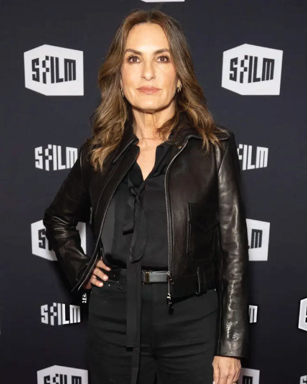 Mariska Hargitay 2025 Doc Stories Opening Night Leather Jacket