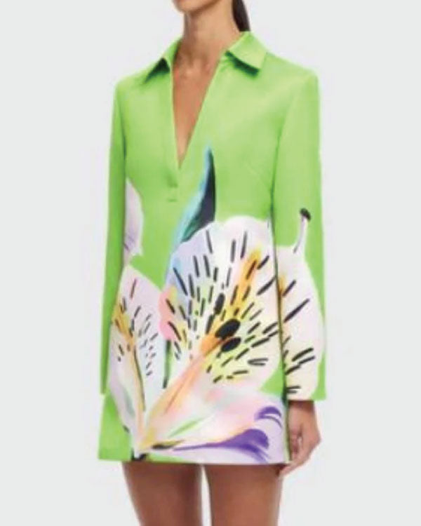 Masterchef AU S17 Sofia Klevin Green Printed Shirt