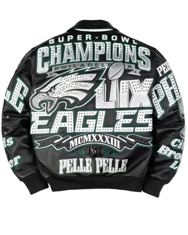 Meek Mill Eagles Black Leather Jacket