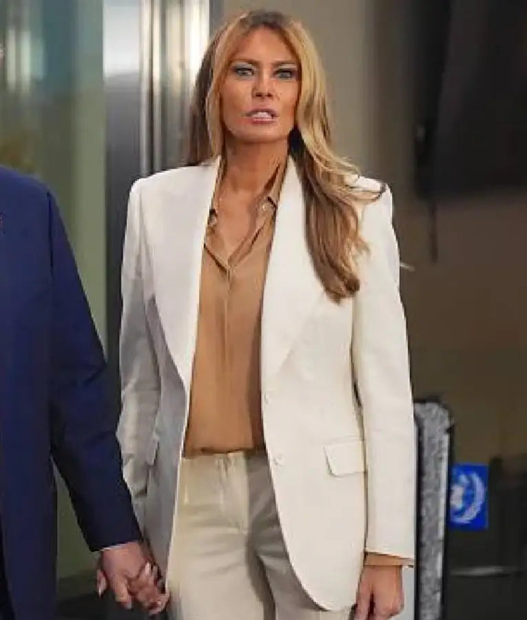 Melania Trump UN General Assembly White Blazer