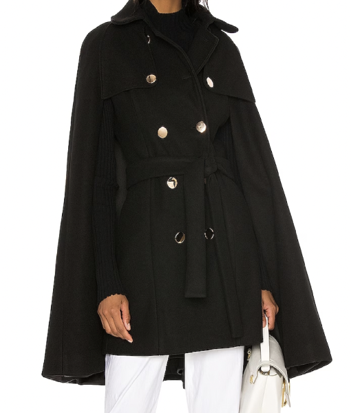 Small Achievable Goals S01 Meredith MacNeill Black Cape Coat