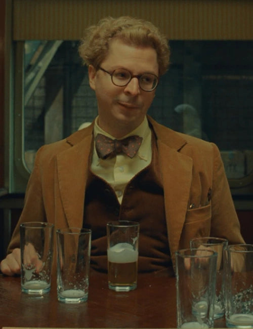 Michael Cera The Phoenician Scheme Brown Blazer