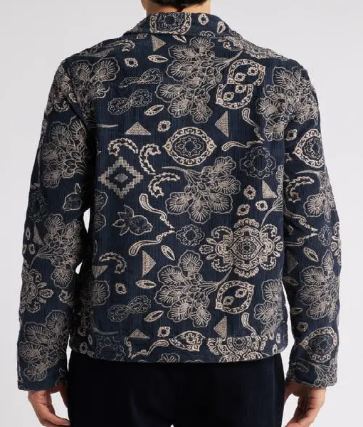 All American S07 Michael Evans Behling Navy Embroidered Jacket