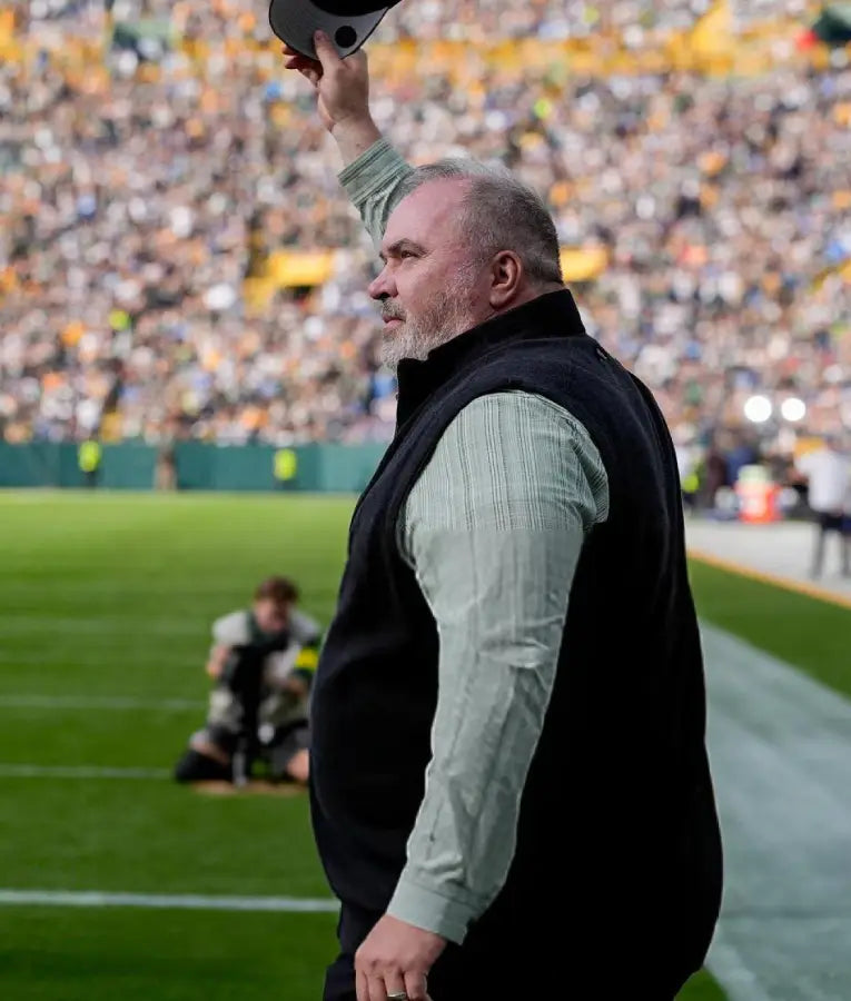 Mike McCarthy Green Bay Packers Black Zip Up Vest