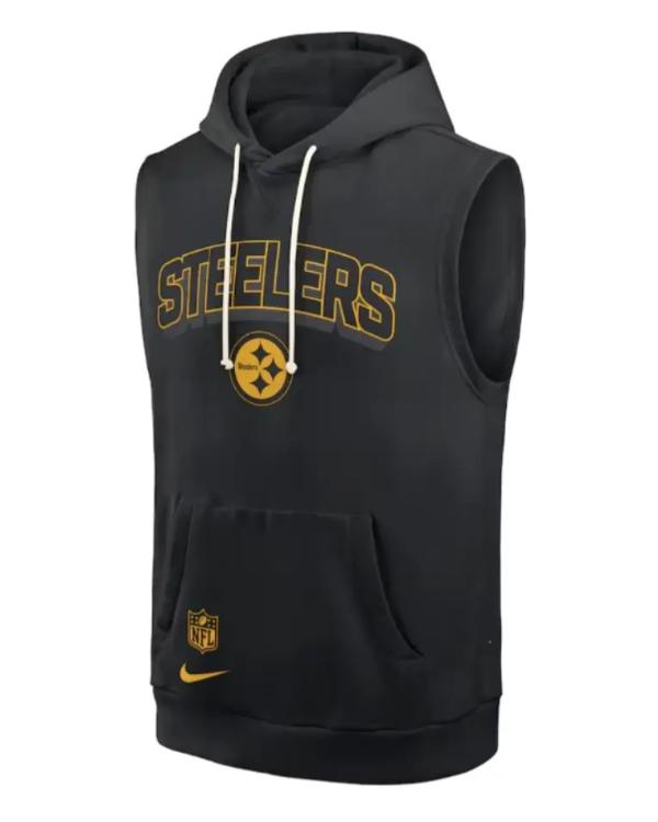 Mike Tomlin Pittsburgh Steelers Black Sideline Sleeveless Hoodie