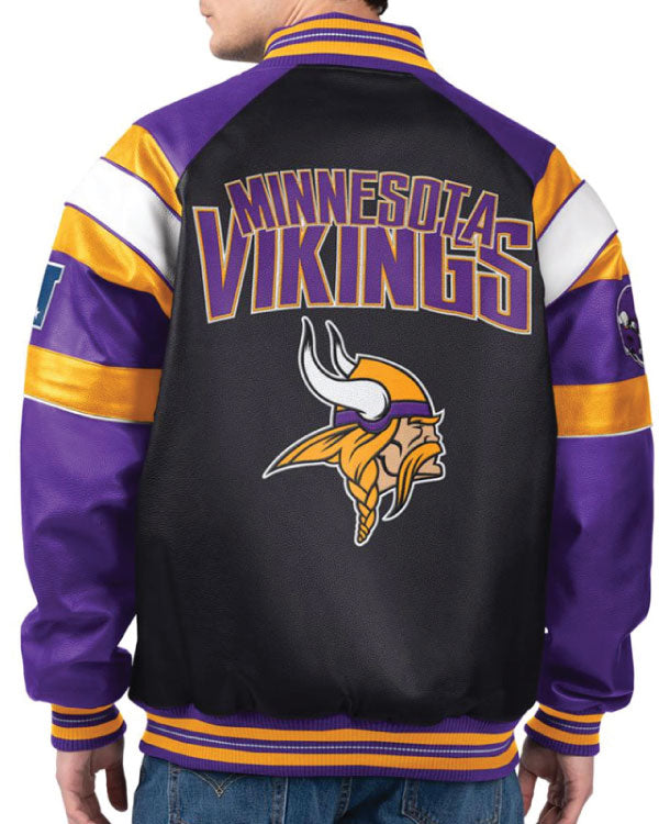 Minnesota Vikings G-III Faux Varsity Leather Jacket