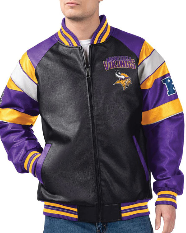 Minnesota Vikings G-III Faux Varsity Leather Jacket