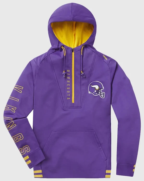 Minnesota Vikings 23 Crossover Half-Zip Hoodie