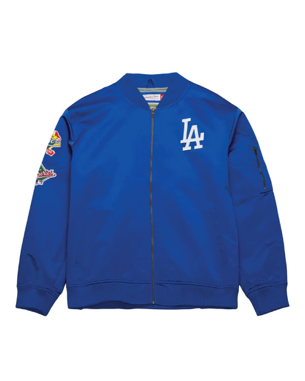 Mitchell & Ness Los Angeles Dodgers Lightweight Royal Satin Bomber Jacket