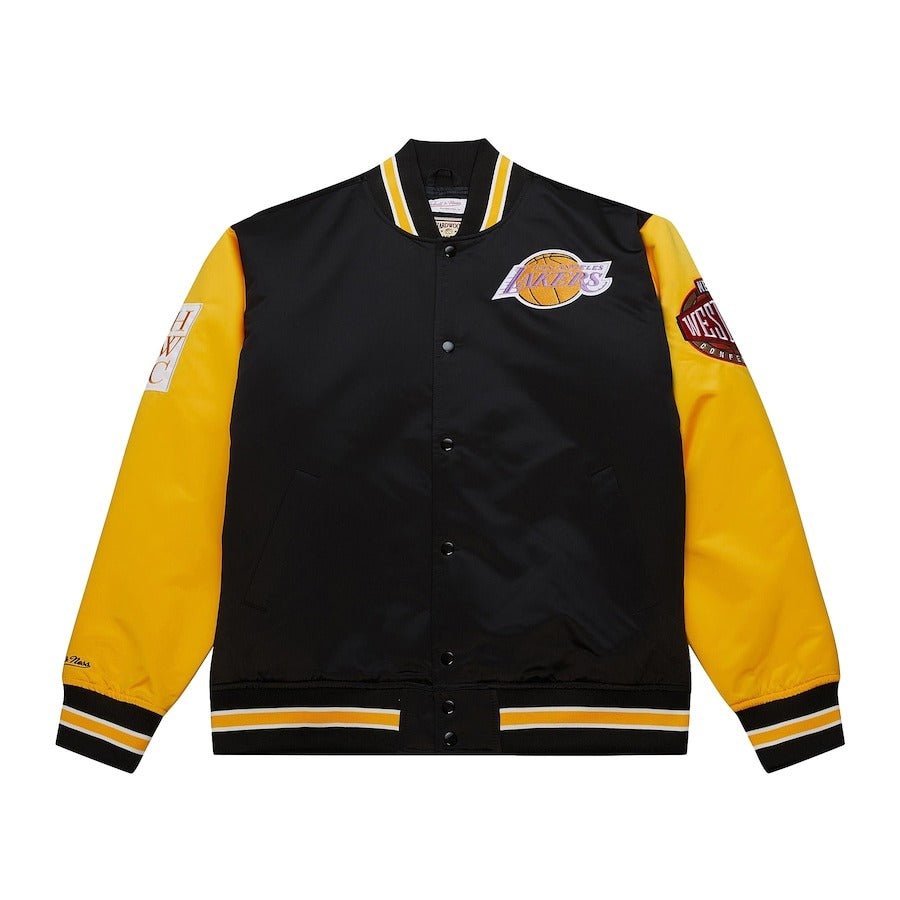 Mitchell & Ness Black Los Angeles Lakers Hardwood Classic Primetime Satin Jacket
