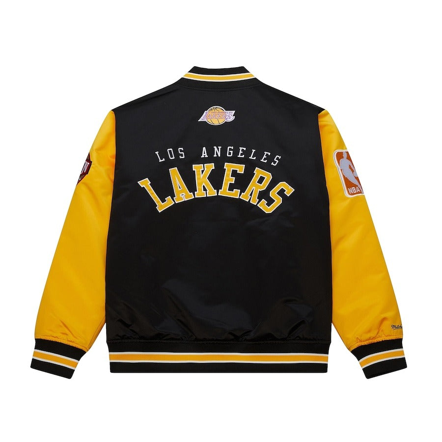 Mitchell & Ness Black Los Angeles Lakers Hardwood Classic Primetime Satin Jacket