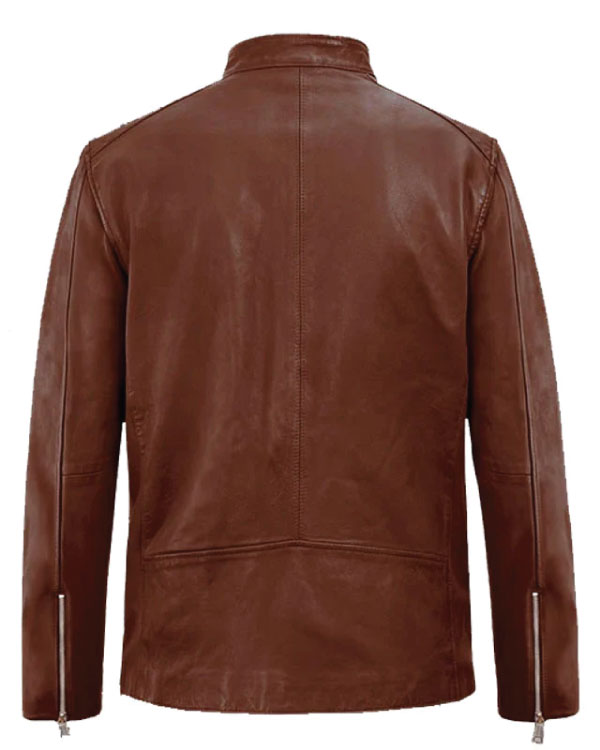 Motored Tan Fashion Boys Riding Biker Leather Jacket