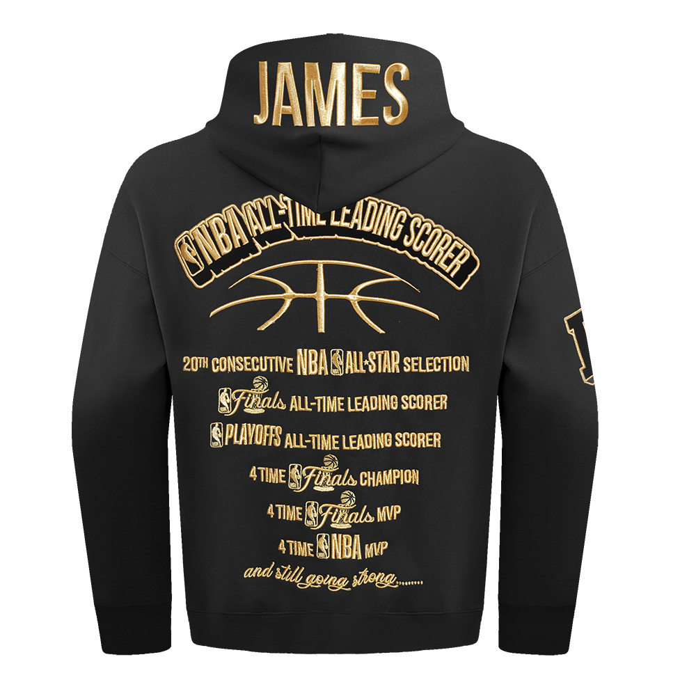 NBA Los Angeles Lakers Lebron James 23 Accolades Fleece Men's Pullover Hoodie