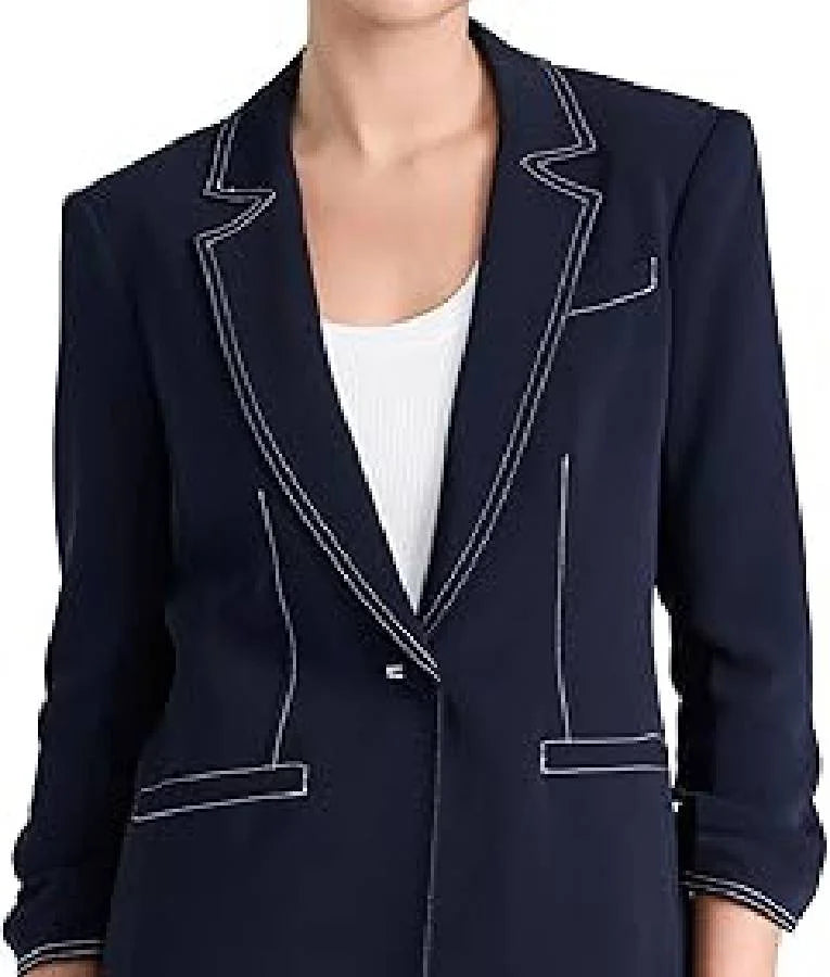 NBC News Daily 2025 Christine Romans Contrast Stitch Blazer