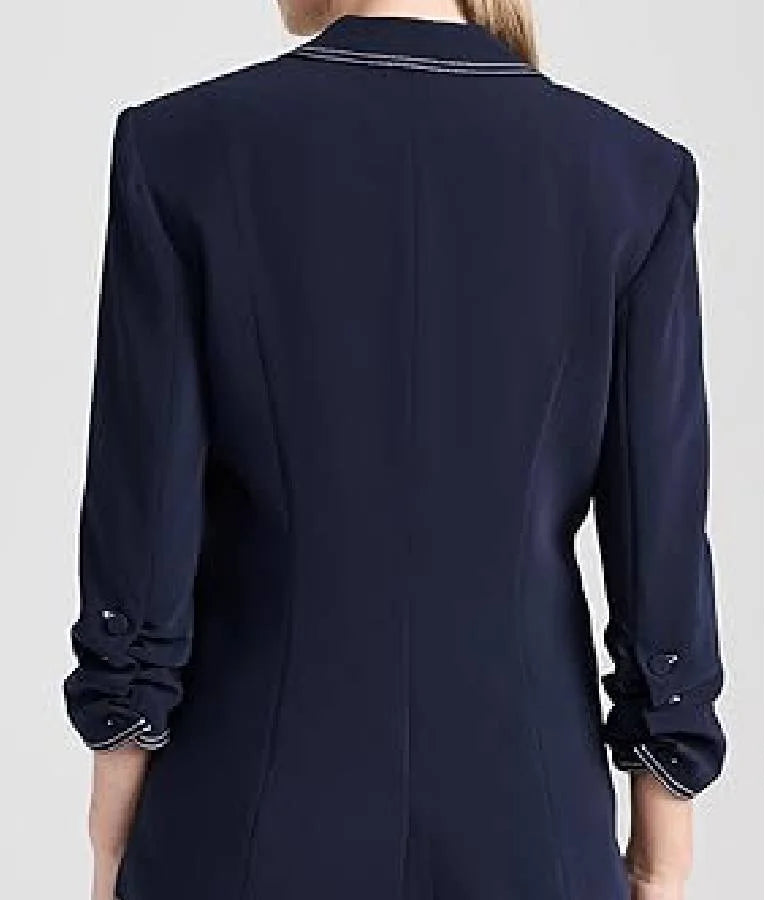 NBC News Daily 2025 Christine Romans Contrast Stitch Blazer