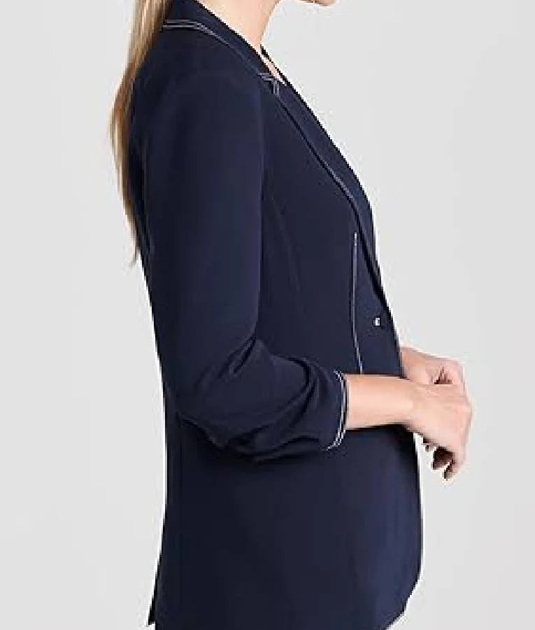 NBC News Daily 2025 Christine Romans Contrast Stitch Blazer