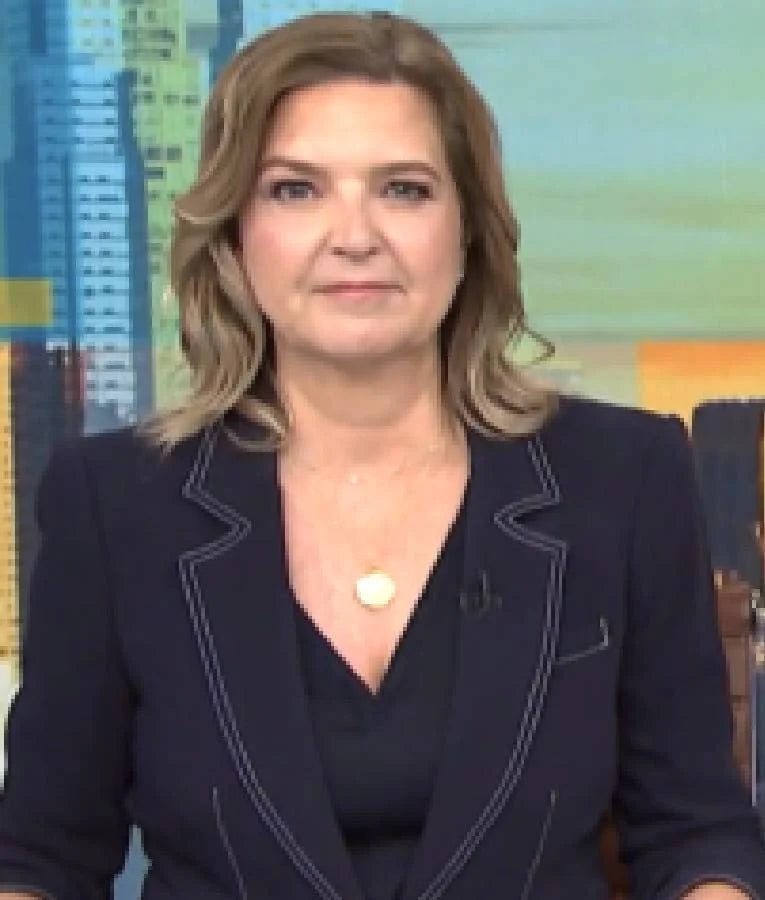 NBC News Daily 2025 Christine Romans Contrast Stitch Blazer